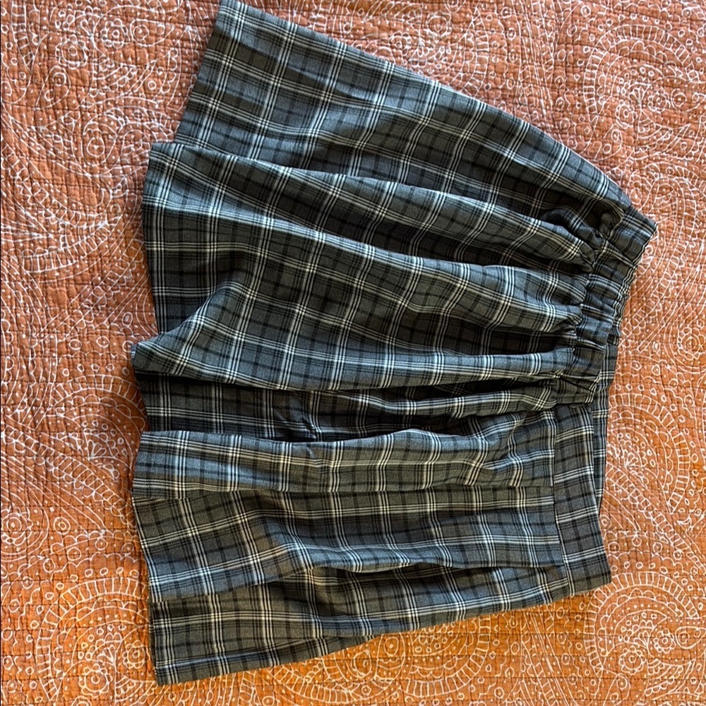 Plaid Black and Gray Women's Skirt